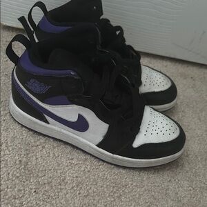 Nike Black and White High-Top Sneakers with Suede Finish